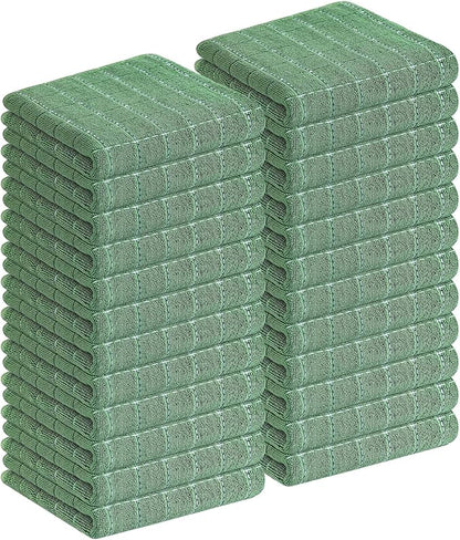 Homaxy 100% Cotton Terry Kitchen Towels, Checkered Designed, Soft and Super