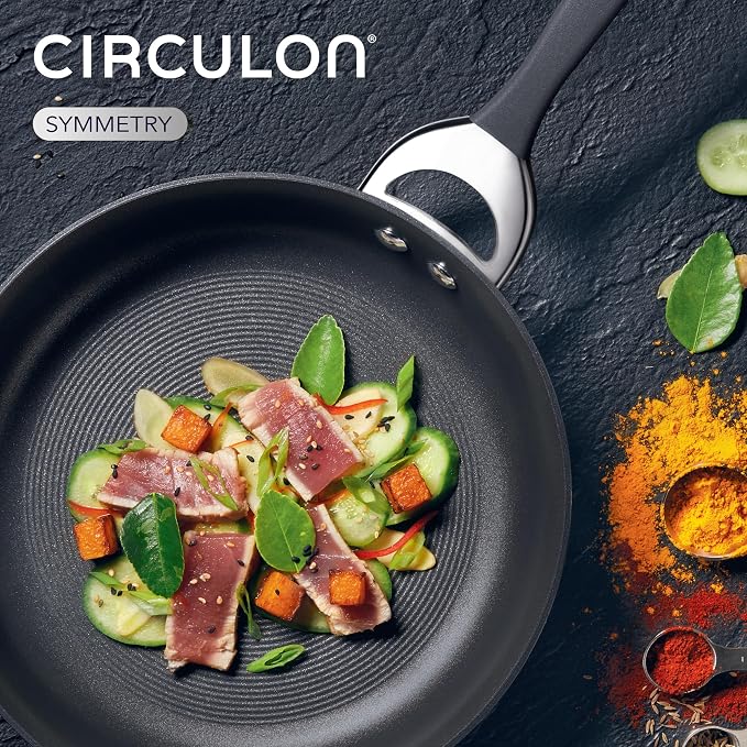 Circulon Symmetry Hard Anodized Nonstick Induction Frying Pan, 8.5-Inch Fry Pan, Black (Pack of 4)