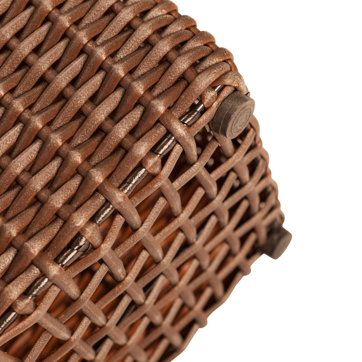 Balkene Home 62501 Alto Wicker All-Weather Planter Set with Liners Tall Plant Decor Box for Outdoors Patio Herb Garden Furnishings - Mocha - Pack of 2
