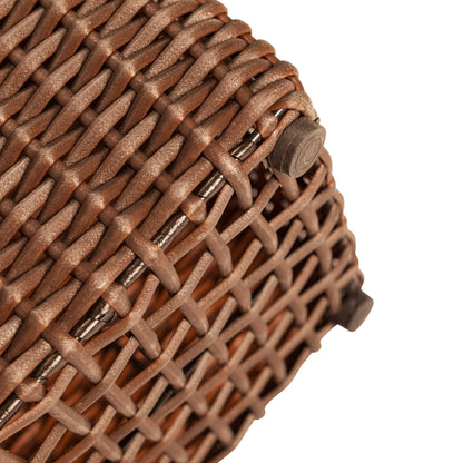 Balkene Home 62501 Alto Wicker All-Weather Planter Set with Liners Tall Plant Decor Box for Outdoors Patio Herb Garden Furnishings - Mocha - Pack of 2