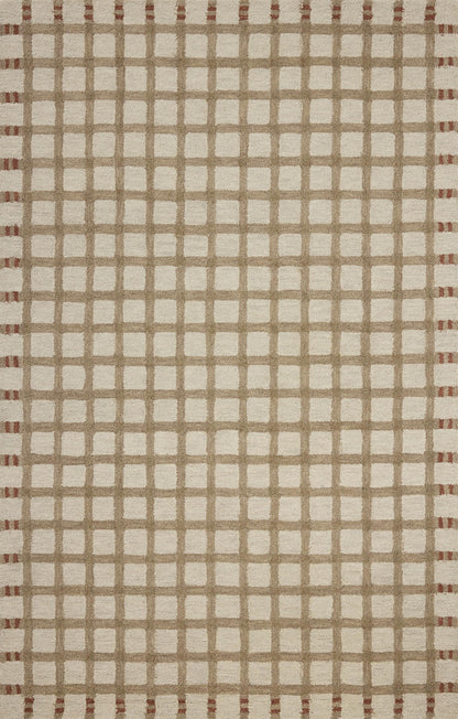 Loloi Magnolia Home by Joanna Gaines Waylon Collection WAY-02 Natural/Rust 5'-0" x 7'-6" Area Rug