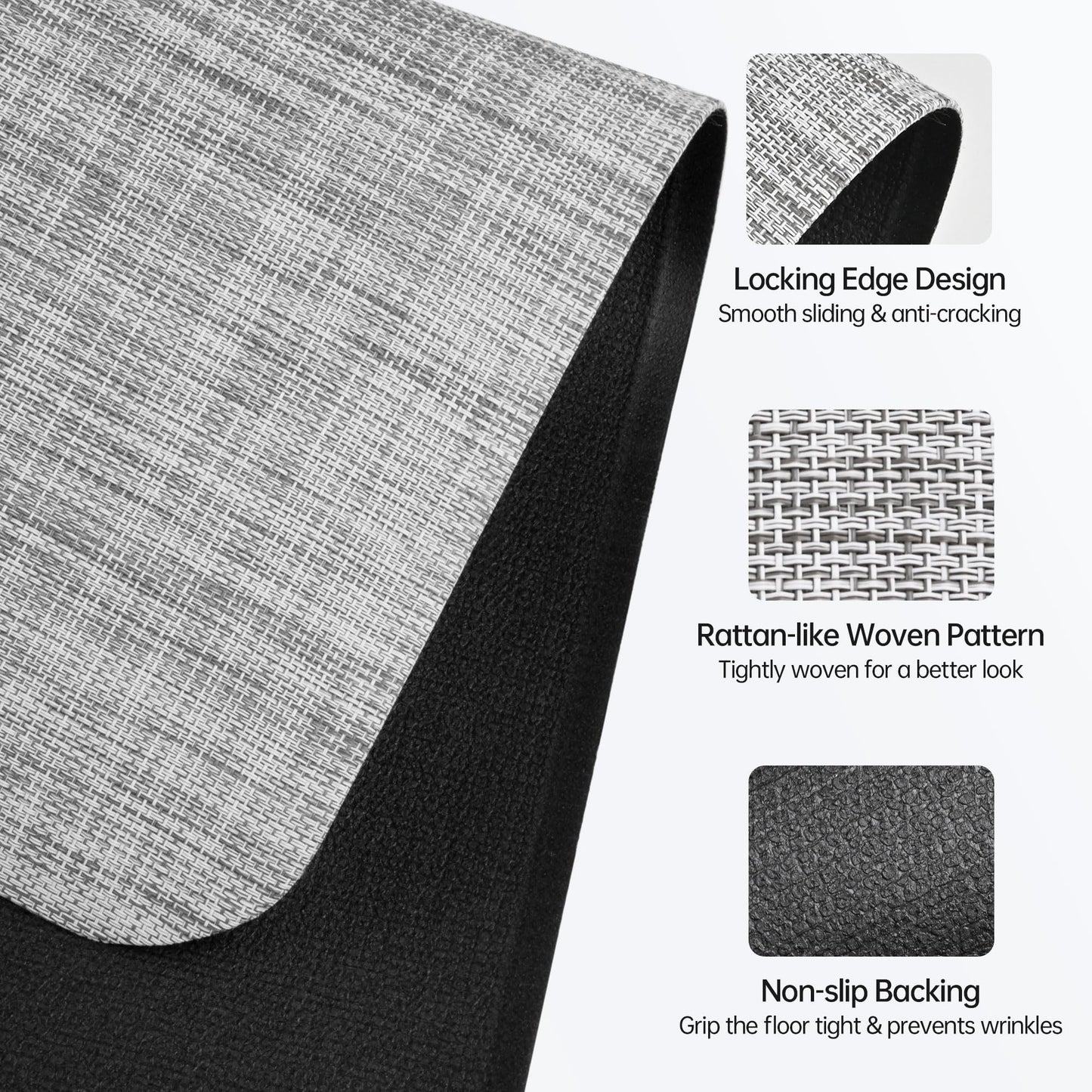 Cybstrax Office Chair Mat for Hardwood & Tile Floor, 45" x 53" Desk Chair Mat, Anti Slip, Non-Curve Computer Chair Mat for Rolling Chairs Floor Protector for Home Office