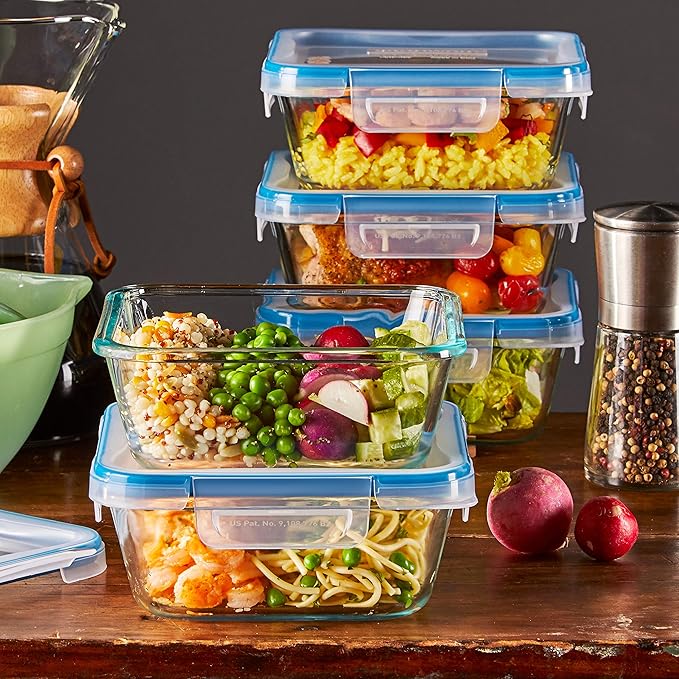 Snapware Glass Total Solutions Food Storage Containers Set, Airtight &