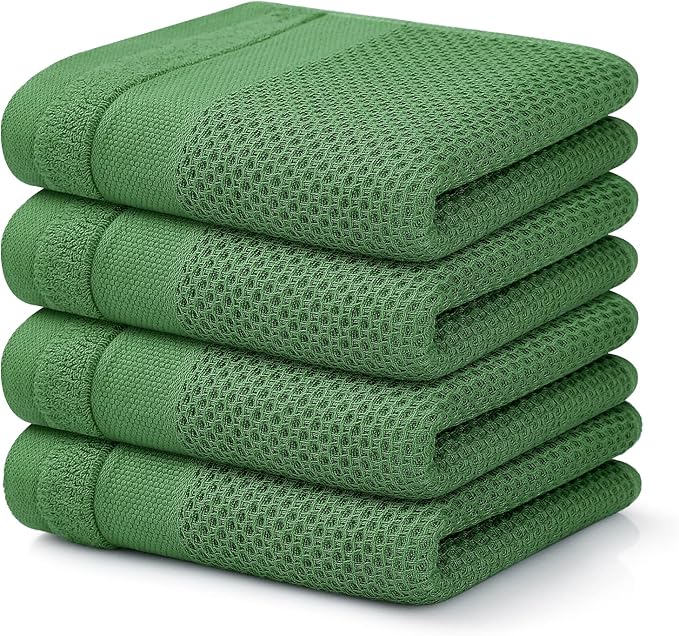 Homaxy 100% Cotton Waffle Weave Kitchen Towels, 13 x 28 Inches Super Absorbent