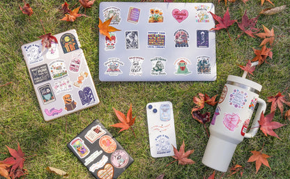 300 PCS Book Stickers for Kindle, Bookish Sticker Pack Reading Glitter Waterproof Vinyl Decals for Laptop, Ebook Readers, Water Bottles, Phone, Journal, Scrapbook, No Repeats (Holographic)