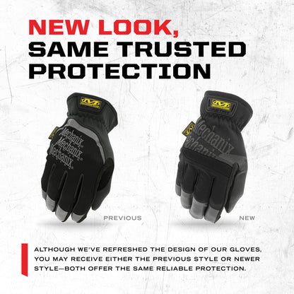 Mechanix Wear FastFit Work Gloves - Anti-Slip & Abrasion Resistant Heavy Duty Gloves - Touchscreen Compatible - Vibration Damping - Multipurpose Use - X-Large - Black