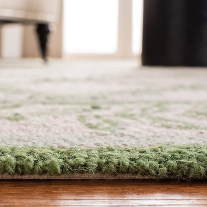 SAFAVIEH Area Rug 8x10 - Chelsea Collection - Large - Ivory & Light Green, Hand-Hooked Wool, French Country Design, Ideal for Living Room, Bedroom, Office, Dining Space (HK230B)