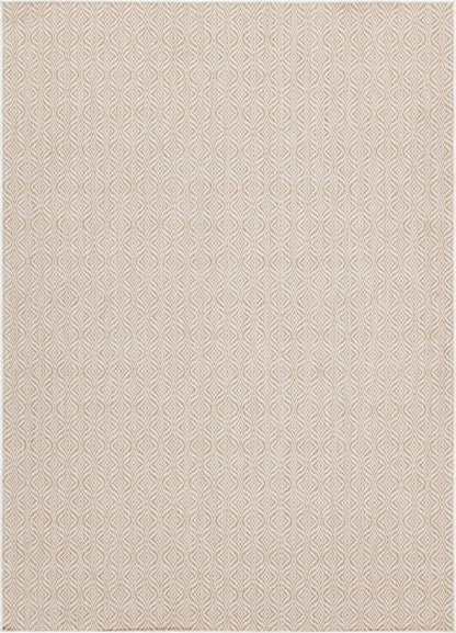 Unique Loom Outdoor Trellis Collection Area Rug - Deco Trellis (8' x 11' 4" Rectangle, Taupe/ Ivory)