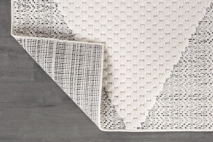 Luul Home Modern Micro Loop Indoor Area Rugs for Living Room Bedroom Kitchen Geometric Triangle White 5x7 Luxury Durable Low and High Pile Non-Shedding Stain Resistant Soft Area Carpet 5 x 7