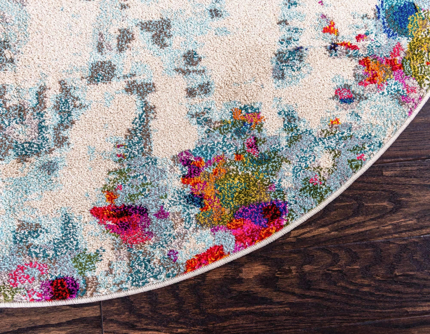 Unique Loom Chromatic Collection Area Rug - Joyous (6' 1" Round Multi/Blue)