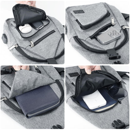 AMJ Crossbody Sling Bag Men Women, Casual Shoulder Backpack, Chest Daypack Satchel for Hiking Travel