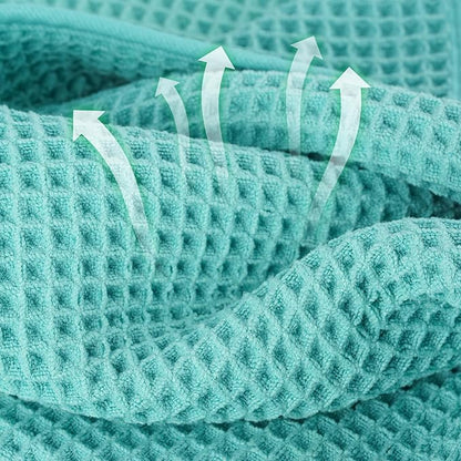 Microfiber Waffle Face Towels, 2 Pieces, Fast Drying, Lint Free 430 GSM