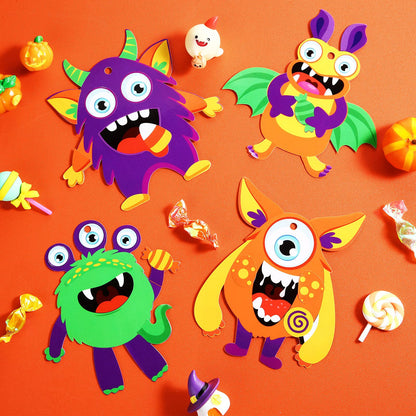 Sumind 36 Sets Halloween Craft Paper Ornaments Kits DIY Craft Halloween Paper Decorative Kit Art DIY Handcraft Supplies for Game Activities