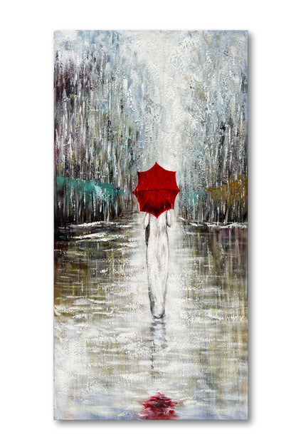 Diathou Art Hand-Painted Landscape Oil Painting Contemporary Abstract Vertical Canvas Frame Wall Art Living Room Bedroom Wall Decoration 47x23 Inches