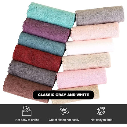 MOONQUEEN Microfiber Facial Cloths Fast Drying Washcloth 12 Pack