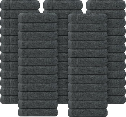 Tens Towels Pack of 60 Washcloths, 12 x 12 Inches, Lighter Weight, Quick to Dry