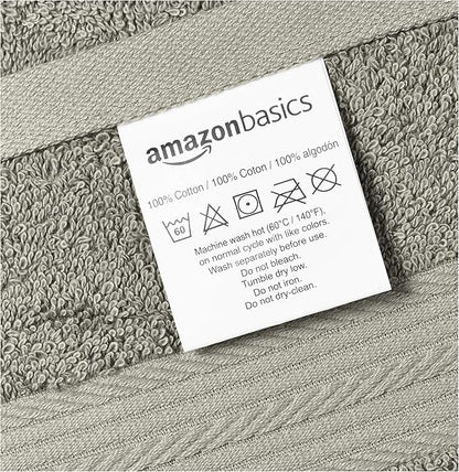 Amazon Basics 6-Piece Fade-Resistant 100% Cotton Hand Towels