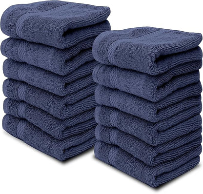 White Classic Luxury Cotton Washcloths 13x13 Inch