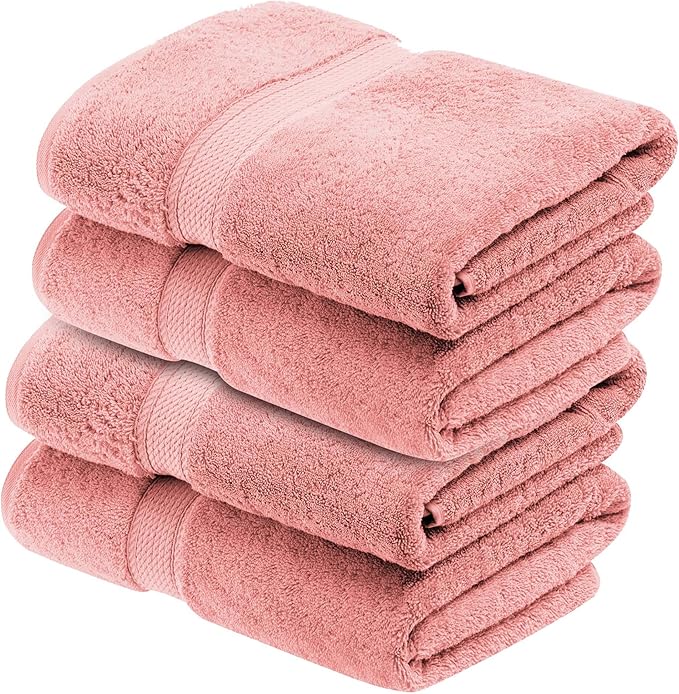 Superior Egyptian Cotton Pile Bath Towel Set of 4, Ultra Soft Luxury Towels