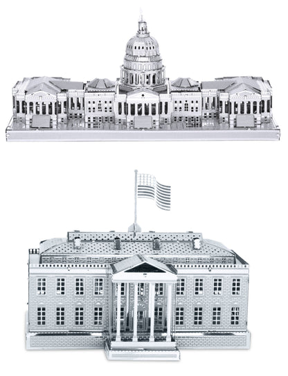 Metal Earth 3D Laser Cut Models - U.S. Capitol Building AND White House = SET OF 2