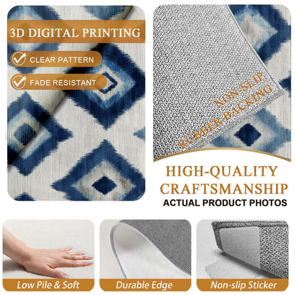 Rustic Area Rugs 7x9 - Native American Inspired Tribal Design, Rustic Lodge Country Style, Washable Non Slip Soft Floor Carpet for Living Room Bedroom Office, Geometric Home Decor