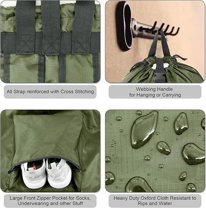 BeeGreen Moss Green Laundry Backpack Bag w Adjustable Shoulder Straps String