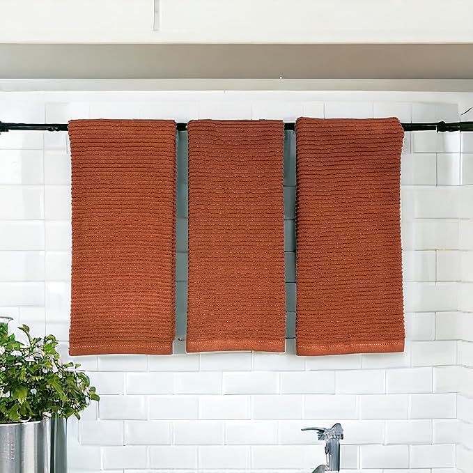 Kitchen Hand Towels: Maroon Rust 100% Cotton Cloth Soft Cleaning Drying Dished