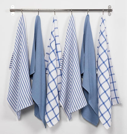 KAF Home Premium Kitchen Towels, Large 100% Cotton, Flat & Terry Absorbent Dish