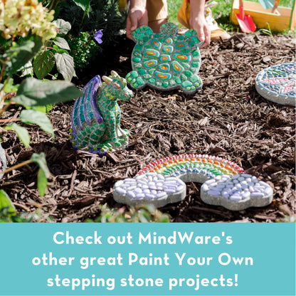 MindWare Turtle Stepping Stone Kit: Paint Your Own Stepping Stones for Kids Craft Kit Includes Paint, Brushes and Instructions