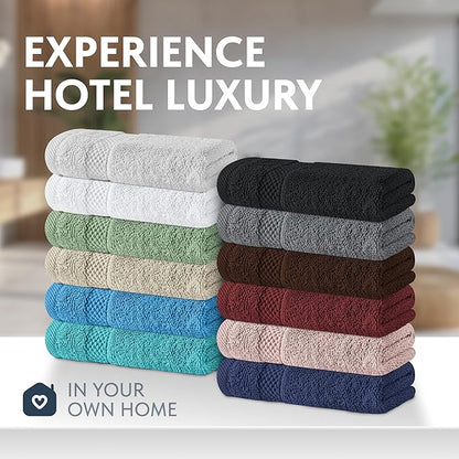 White Classic Luxury Cotton Washcloths 13x13 Inch