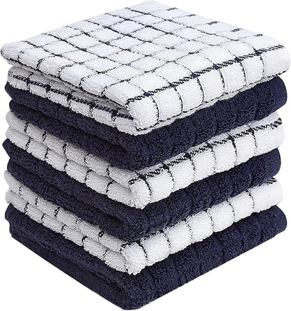 Bumble Premium Cotton Dish Cloths 12" x 12"| Navy Design | 405 GSM | Highly