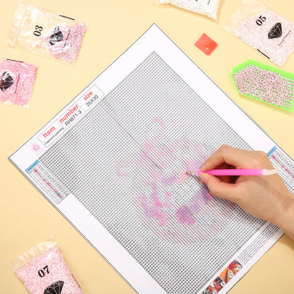 Chunful 6 Pcs Pink Bow Diamond Painting Kits, DIY Painting for Adults Diamond Crafts Aesthetic Room Decor Cute Coquette Bow Pictures 5d Craft Wall Decor for Home, 10 x 11.8''