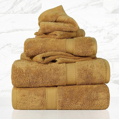 Superior Egyptian Cotton Pile 6-Piece Towel Set, Includes 2 Bath, 2 Hand