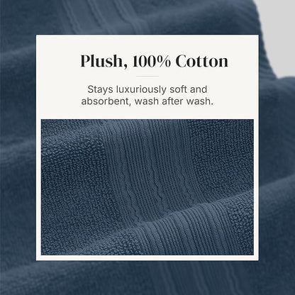 Modern Threads Ophelia 6-Piece 100% Cotton Towel Set – Reversible Yarn Dyed