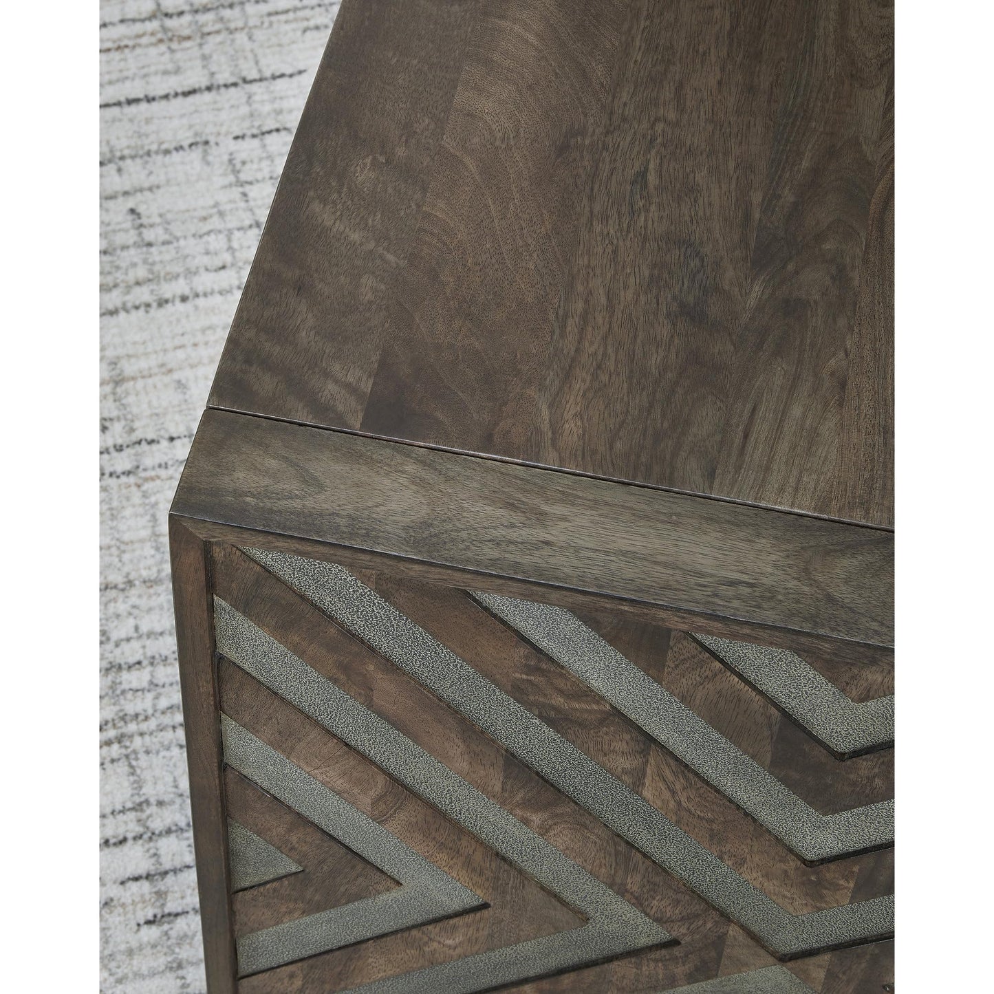 Signature Design by Ashley Dreggan Casual End Table with Diamond Pattern, Dark Brown