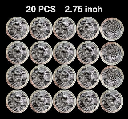 20Pcs Bathroom Sink Drain Strainer Screen Mesh, 2.75'' Stainless Steel Slop