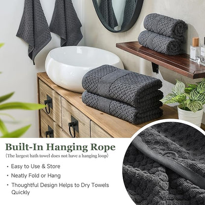 Simple&Opulence 6 Piece Luxury Towel Set, 100% Cotton Bathroom Towels