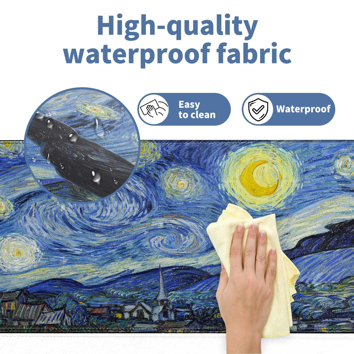 Starry Night Cat Gaming Mouse Pad Large Desk Mat Extended Keyboard Mouse Pad Anime Mousepad with Non-Slip Base and Stitched Edge Mouse Mat Desk Pad 31.5 x 11.8 Mouse Pads for Desk Home Office Gaming