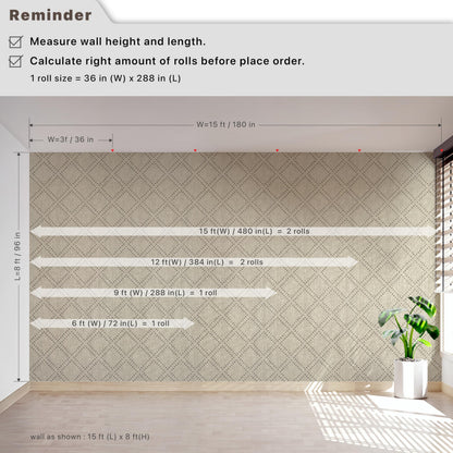 Ansehan Hand-Crafted Wallcovering HA3002 Droplets 36" W x8 Yard L Textured, Modern, Non Prepasted Natural Home Décor for Living Sapce, Beige, Light Wheat/Grey Brown
