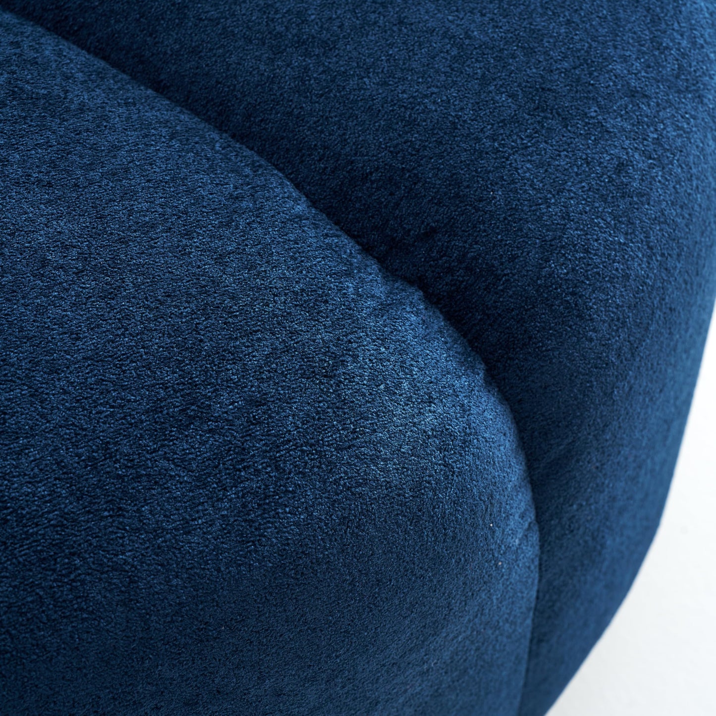 Christopher Knight Home Lavir Velvet Ottoman Coffee Table, Wooden Round Cocktail Ottoman, Living Room Sofa Footstool, Round Ottoman Footrest, Navy Blue