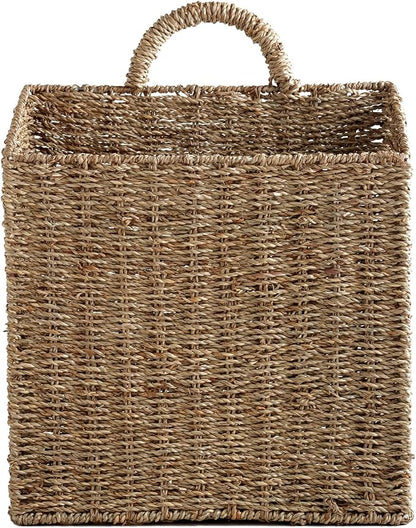 MyGift Wall Basket Hanging Storage Basket, Large Decorative Baskets, Magazine
