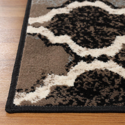 Superior Modern Indoor Area Rug, Non Slip Rug, 4'x6', A Chocolate