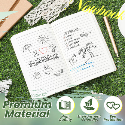 Zhanmai 5 Pack A5 Journal Refill 5.5 x 8.2'' Refillable Notebook Inserts A5 Paper Refill Kraft Travelers Journal Notebooks for Office School Writing Supplies, 100 Sheets/200 Pages
