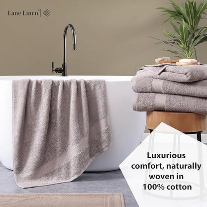 LANE LINEN 100% Mercerized Cotton Bath Sheets Set of 4
