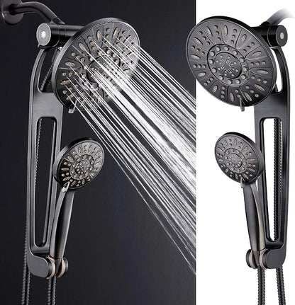 AquaDance High-Pressure 48-mode 3-way Shower Spa Combo with Adjustable 18" Extension Arm for Easy Reach & Mobility! Enjoy Luxury 7" Rain & Handheld Showerhead Separately or Together! Oil-Rubbed Bronze