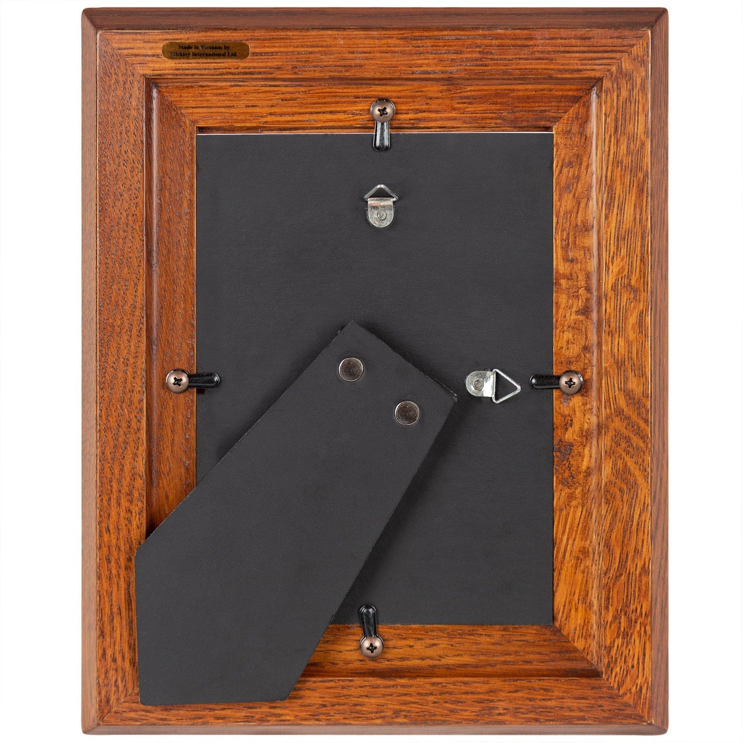 Stickley 5 x 7 Mission Picture Frame, Solid Oak, Mission Style, Horizontal or Vertical Orientation, Easel Back and Hanging Hooks, Gift Box, 8.5 x 10.5in Frame Holds 5 x 7in Photo