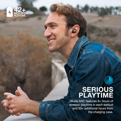 JLab JBuds ANC 3, True Wireless Earbuds, Active Noise Cancelling, Multipoint Connect, Google Fast Pair, Black