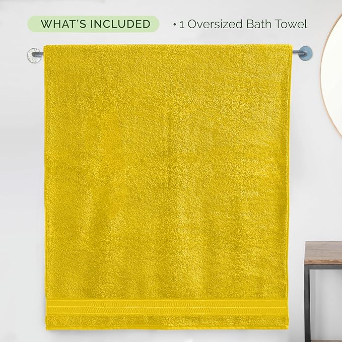 Elegant Comfort Three Line Popcorn Extra Large Luxury Bath Towel