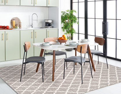 SAFAVIEH Area Rug 8x10 - Montauk Collection - Large - Grey & Ivory, Handmade Cotton, Trellis Pattern, Ideal for Living Room, Bedroom, Office, Dining Space (MTK810A)