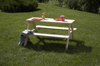 Merry Garden Kids Wooden Picnic Bench Outdoor Patio Dining Table, 37 x 10.8 x 4.9, Brown